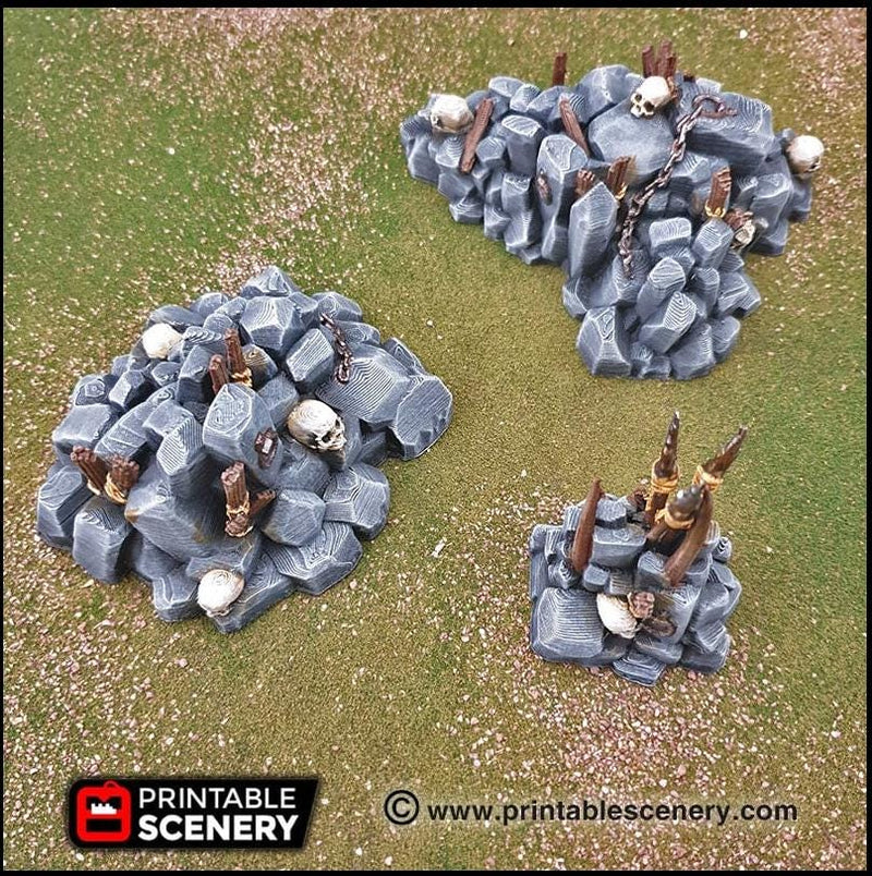 Goblin Barricades - Printable Scenery | DnD | Fort | Castle | Cover | Scatter Terrain | Wargaming | Goblin Grotto | 28mm 15mm 32mm-4