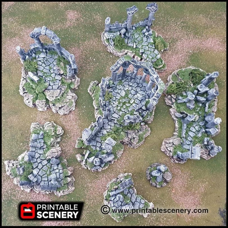 The Ancient Ruins - Printable Scenery | DnD | Goblin Grotto | Ruin | Castle | Scatter Terrain | Wargaming | Pathfinder | 28mm 15mm 32mm-4