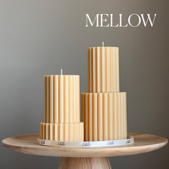 Handmade Ribbed Soy Wax Pillar Candle | Home Decor-4