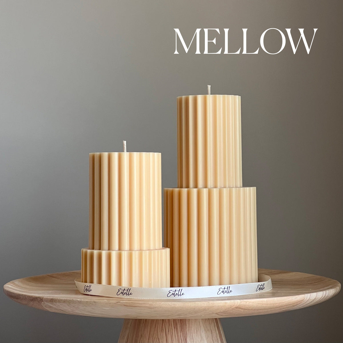 Handmade Ribbed Soy Wax Pillar Candle | Home Decor-4