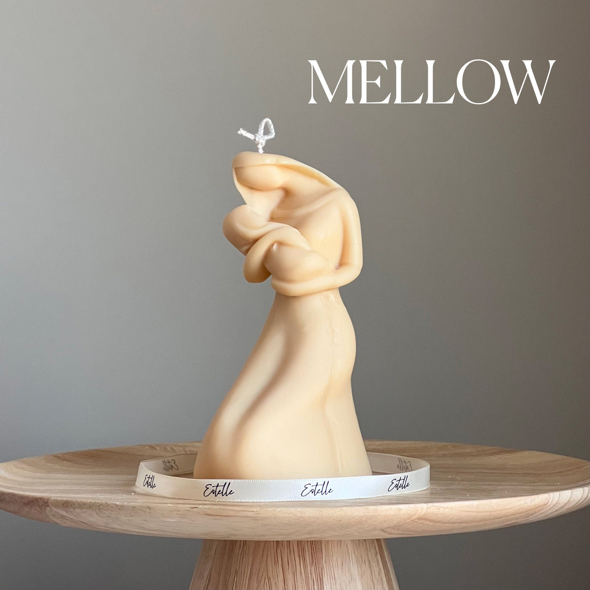 Mother & Child Soy Wax Candle: Hand-Poured Sculptural Pillar-4