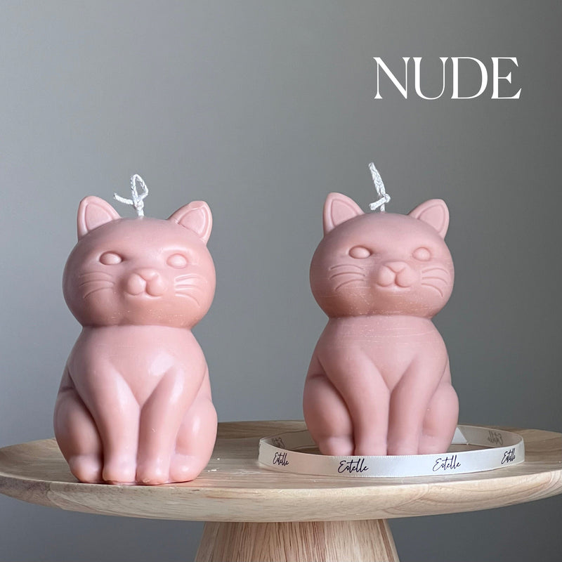 Handmade Soy Wax Cat Candle: Sculptural Home Decor Gift-2