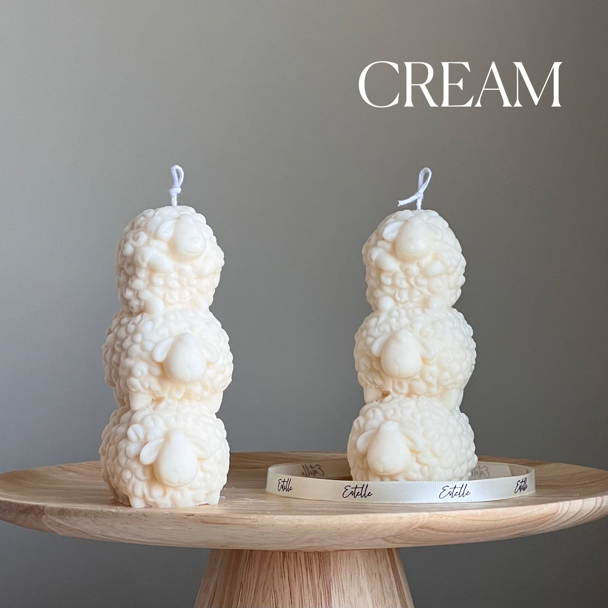 Handmade Three Sheep Soy Wax Candle | Nursery Decoration-3