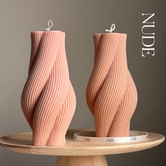 Twisted Rope Soy Pillar Candle: Sculptural Home Decor-2