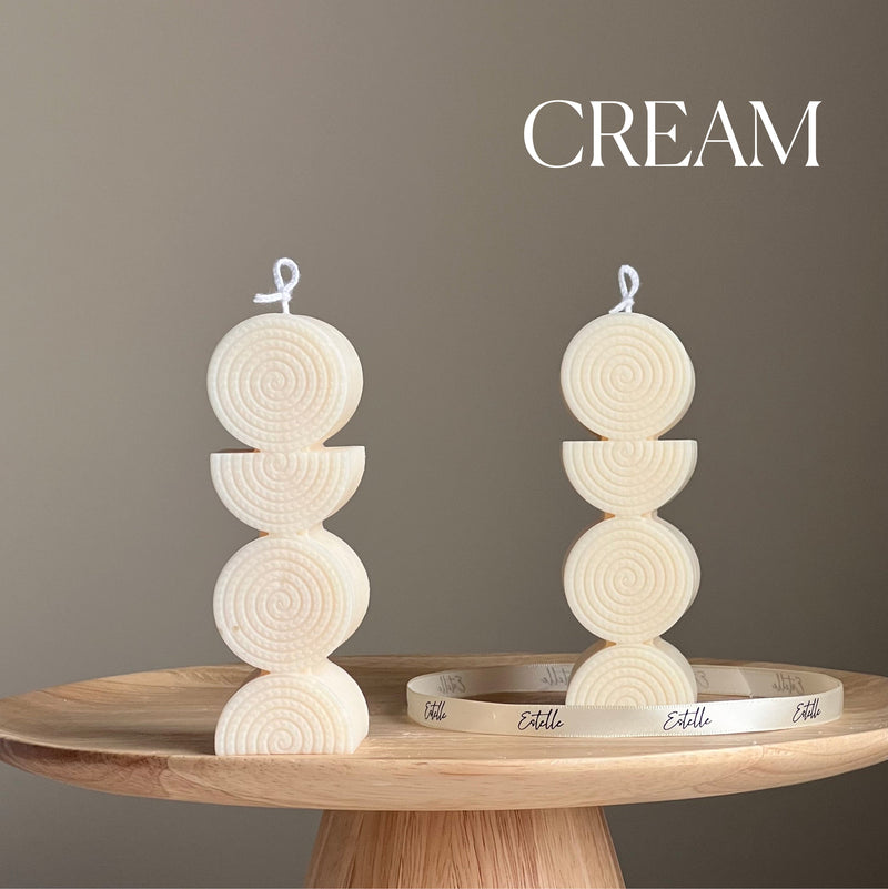 Sculptural Soy Pillar Candle: Minimalist Home Decor-3