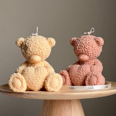 Handmade Teddy Bear Soy Wax Candle: Nursery Decor Gift-1