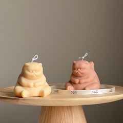 Handmade Grumpy Cat Candle: Decorative Soy Wax Pillar Candle-1