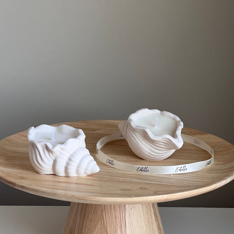 Shell Jar Soy Wax Candle | Handmade Jesmonite Vessel-3