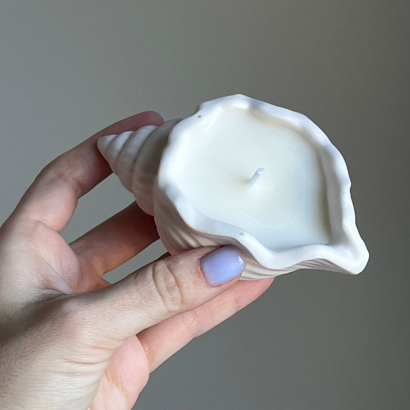 Shell Jar Soy Wax Candle | Handmade Jesmonite Vessel-4