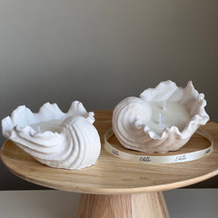 Conch Shell Soy Wax Candle | Jesmonite Vessel, Handmade-4