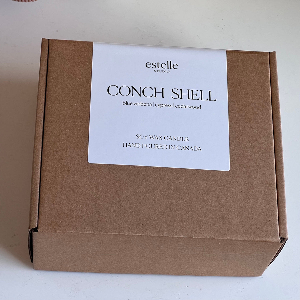 Conch Shell Soy Wax Candle | Jesmonite Vessel, Handmade-6