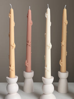Handmade Starfish Soy Wax Taper Candle: Coastal Decor-5