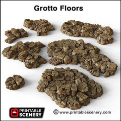Grotto Floors - Printable Scenery | DnD | Clorehaven | Cave | Dungeon | Scene | Scatter | Wargaming | Terrain | Pathfinder | 28mm 15mm 32mm-2