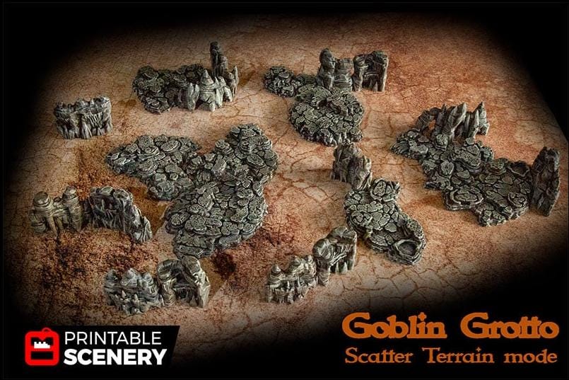 Grotto Floors - Printable Scenery | DnD | Clorehaven | Cave | Dungeon | Scene | Scatter | Wargaming | Terrain | Pathfinder | 28mm 15mm 32mm-4