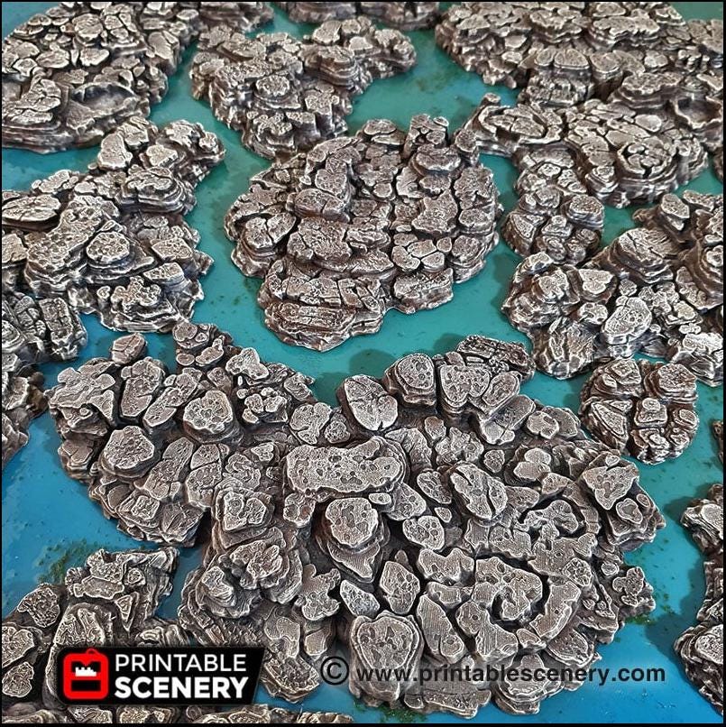 Grotto Floors - Printable Scenery | DnD | Clorehaven | Cave | Dungeon | Scene | Scatter | Wargaming | Terrain | Pathfinder | 28mm 15mm 32mm-7