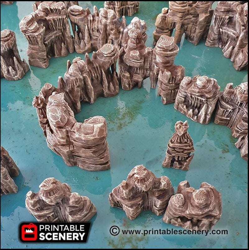 Grotto Walls - Printable Scenery | DnD | Clorehaven | Cave | Dungeon | Scene | Scatter Terrain | Wargaming | Pathfinder | 28mm 15mm 32mm-5