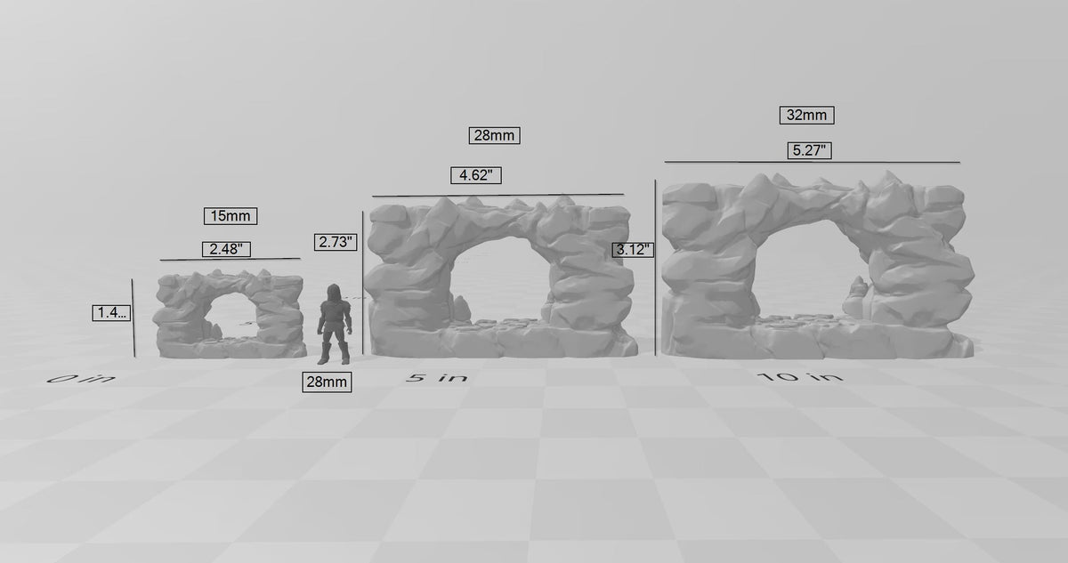 Grotto Tunnels - Printable Scenery | DnD | Clorehaven | Cave | Dungeon | Scene | Scatter Terrain | Wargaming | Pathfinder | 28mm 15mm 32mm-3