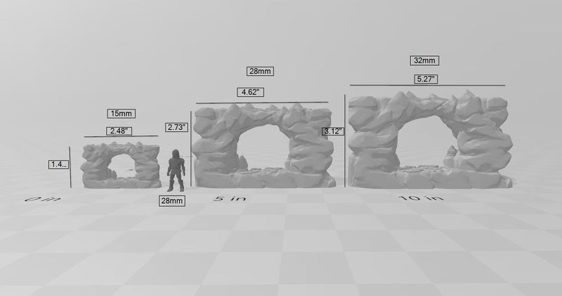 Grotto Tunnels - Printable Scenery | DnD | Clorehaven | Cave | Dungeon | Scene | Scatter Terrain | Wargaming | Pathfinder | 28mm 15mm 32mm-3