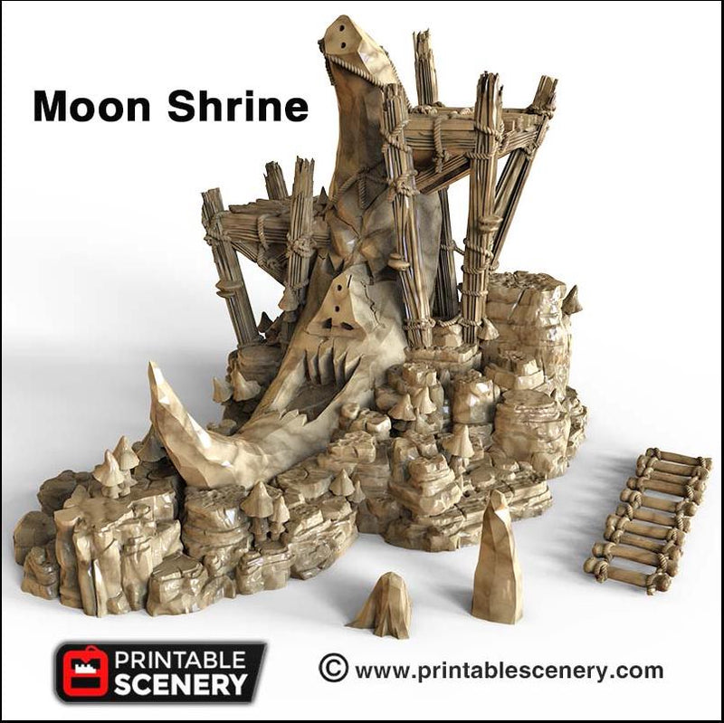 Moon Shrine - Printable Scenery | DnD | Goblin Grotto | Cave | Dungeon | Scene | Scatter Terrain | Wargaming | Pathfinder | 28mm 15mm 32mm-2