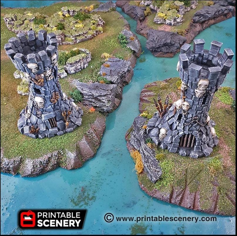Goblin Guard Towers - Printable Scenery | DnD | Clorehaven | Cave | Dungeon | Castle | Fort | Wargaming | Pathfinder | 28mm 15mm 32mm-1