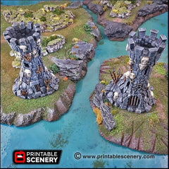 Goblin Guard Towers - Printable Scenery | DnD | Clorehaven | Cave | Dungeon | Castle | Fort | Wargaming | Pathfinder | 28mm 15mm 32mm-1