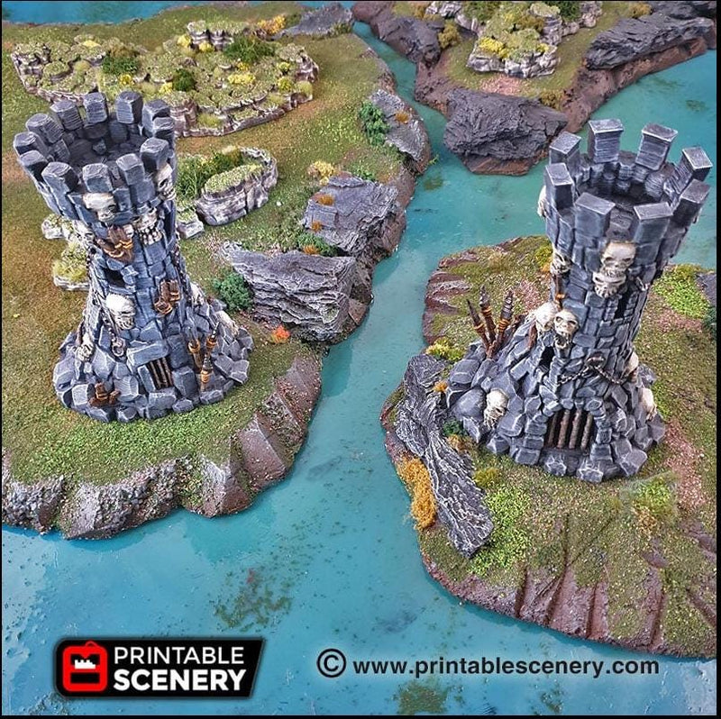 Goblin Guard Towers - Printable Scenery | DnD | Clorehaven | Cave | Dungeon | Castle | Fort | Wargaming | Pathfinder | 28mm 15mm 32mm-1