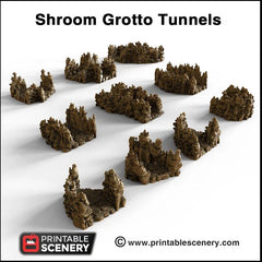 Mushroom Grotto Tunnels - Printable Scenery | DnD | Cave | Dungeon | Scene | Scatter Terrain | Wargaming | Pathfinder | 28mm 15mm 32mm-2