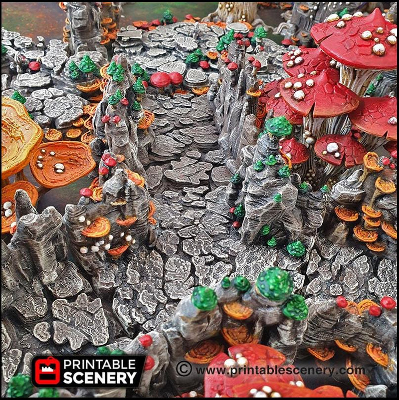 Mushroom Grotto Tunnels - Printable Scenery | DnD | Cave | Dungeon | Scene | Scatter Terrain | Wargaming | Pathfinder | 28mm 15mm 32mm-4