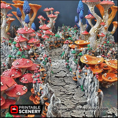 Mushroom Grotto Tunnels - Printable Scenery | DnD | Cave | Dungeon | Scene | Scatter Terrain | Wargaming | Pathfinder | 28mm 15mm 32mm-7