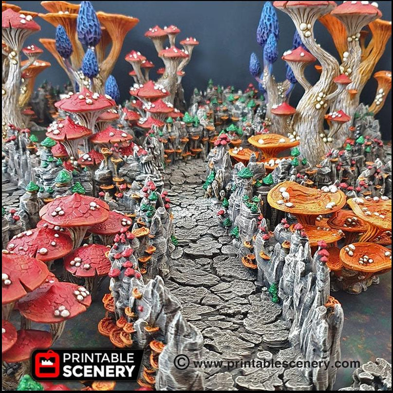 Mushroom Grotto Tunnels - Printable Scenery | DnD | Cave | Dungeon | Scene | Scatter Terrain | Wargaming | Pathfinder | 28mm 15mm 32mm-7