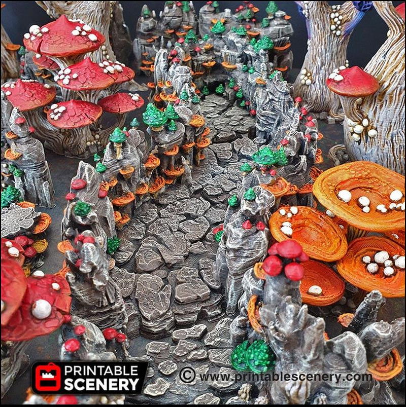 Mushroom Grotto Tunnels - Printable Scenery | DnD | Cave | Dungeon | Scene | Scatter Terrain | Wargaming | Pathfinder | 28mm 15mm 32mm-5