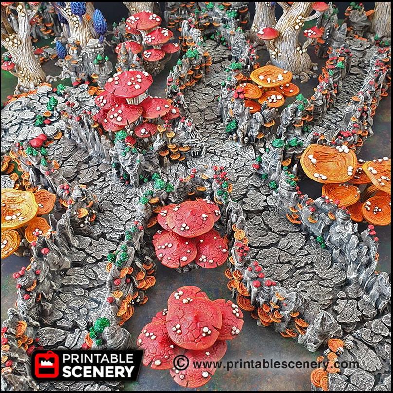 Mushroom Grotto Tunnels - Printable Scenery | DnD | Cave | Dungeon | Scene | Scatter Terrain | Wargaming | Pathfinder | 28mm 15mm 32mm-6