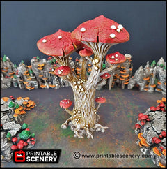 Magic Mushrooms Tree Set - Printable Scenery | DnD | Cave | Swamp | Trees | Scatter Terrain | Wargaming | Goblin Grotto | 28mm 15mm 32mm-3