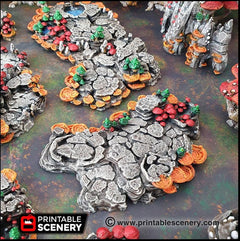 Mushroom Grotto Floors - Printable Scenery | DnD | Cave | Swamp | Scatter Terrain | Wargaming | Goblin Grotto | 28mm 15mm 32mm-6