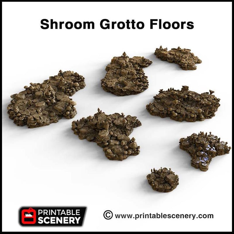 Mushroom Grotto Floors - Printable Scenery | DnD | Cave | Swamp | Scatter Terrain | Wargaming | Goblin Grotto | 28mm 15mm 32mm-2