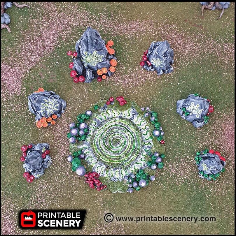 Faerie Circle - Printable Scenery | DnD | Forest | Fae | Fairy | Scatter Terrain | Wargaming | Goblin Grotto | 28mm 15mm 32mm-2