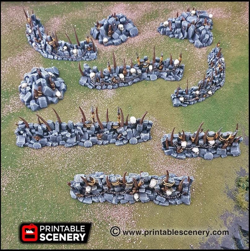 Goblin Barricades - Printable Scenery | DnD | Fort | Castle | Cover | Scatter Terrain | Wargaming | Goblin Grotto | 28mm 15mm 32mm-5