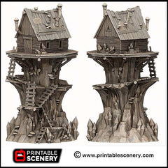 Shanty Tower - Printable Scenery | DnD | Goblin Grotto | Swamp | Fantasy | Scene | Scatter Terrain | Wargaming | Pathfinder | 28mm 15mm 32mm-6
