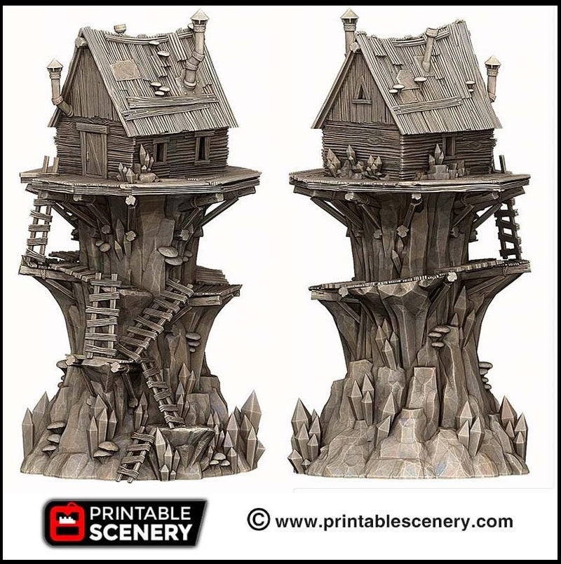 Shanty Tower - Printable Scenery | DnD | Goblin Grotto | Swamp | Fantasy | Scene | Scatter Terrain | Wargaming | Pathfinder | 28mm 15mm 32mm-6