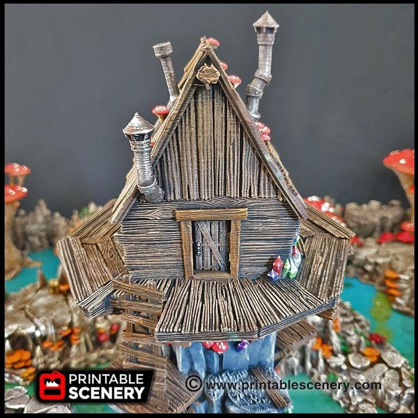 Shanty Tower - Printable Scenery | DnD | Goblin Grotto | Swamp | Fantasy | Scene | Scatter Terrain | Wargaming | Pathfinder | 28mm 15mm 32mm-3