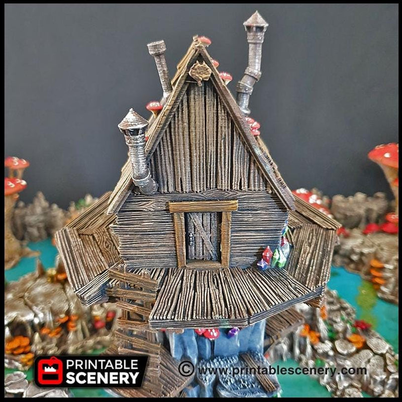 Shanty Tower - Printable Scenery | DnD | Goblin Grotto | Swamp | Fantasy | Scene | Scatter Terrain | Wargaming | Pathfinder | 28mm 15mm 32mm-3