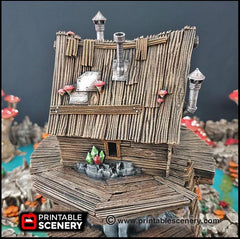 Shanty Tower - Printable Scenery | DnD | Goblin Grotto | Swamp | Fantasy | Scene | Scatter Terrain | Wargaming | Pathfinder | 28mm 15mm 32mm-4