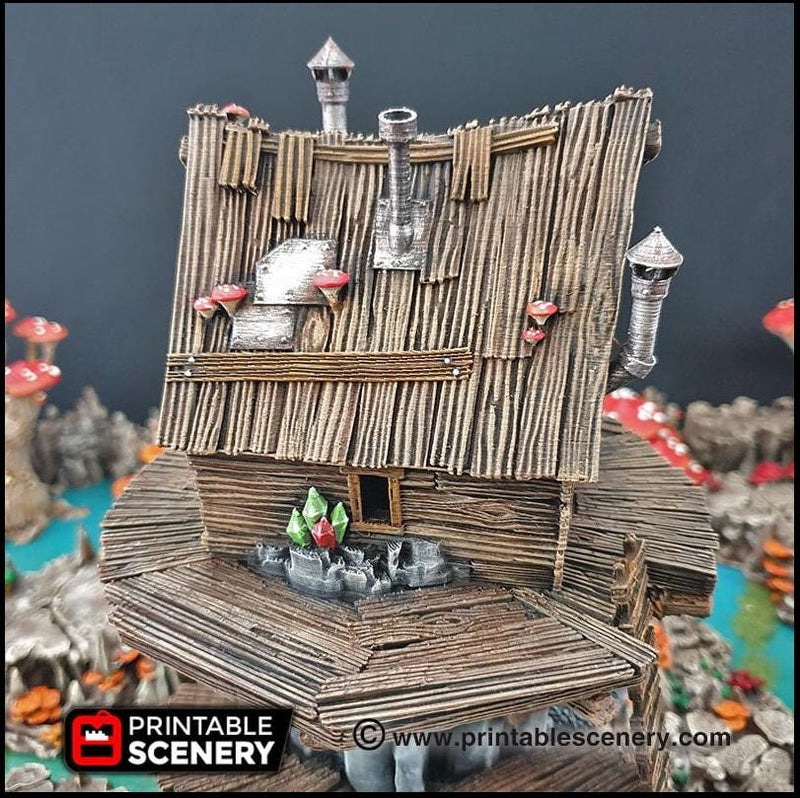 Shanty Tower - Printable Scenery | DnD | Goblin Grotto | Swamp | Fantasy | Scene | Scatter Terrain | Wargaming | Pathfinder | 28mm 15mm 32mm-4