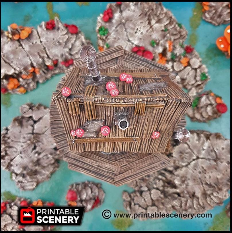 Shanty Tower - Printable Scenery | DnD | Goblin Grotto | Swamp | Fantasy | Scene | Scatter Terrain | Wargaming | Pathfinder | 28mm 15mm 32mm-5
