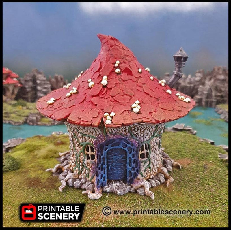 Goblin Mushroom Hovel - Printable Scenery | DnD | Goblin Grotto | Swamp | Scene | Scatter Terrain | Wargaming | Pathfinder | 28mm 15mm 32mm-1