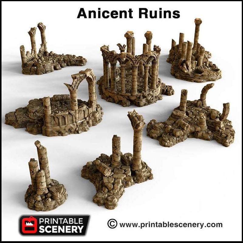 The Ancient Ruins - Printable Scenery | DnD | Goblin Grotto | Ruin | Castle | Scatter Terrain | Wargaming | Pathfinder | 28mm 15mm 32mm-2