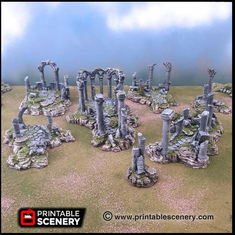 The Ancient Ruins - Printable Scenery | DnD | Goblin Grotto | Ruin | Castle | Scatter Terrain | Wargaming | Pathfinder | 28mm 15mm 32mm-3