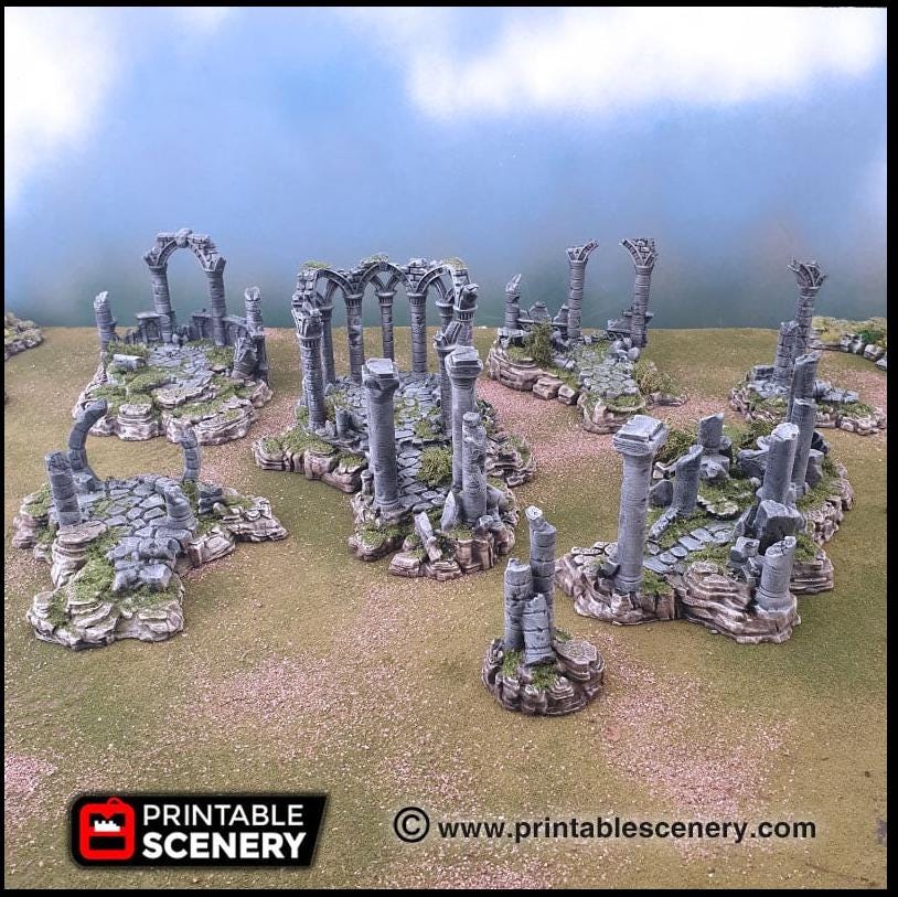 The Ancient Ruins - Printable Scenery | DnD | Goblin Grotto | Ruin | Castle | Scatter Terrain | Wargaming | Pathfinder | 28mm 15mm 32mm-3