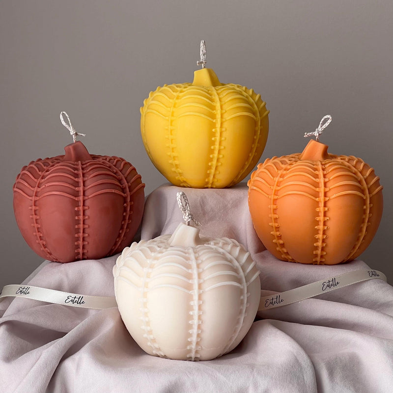 Large Autumn Pumpkin Candle | Hand Poured Soy Wax, Halloween Decor-1