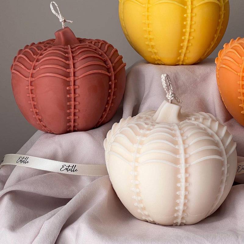 Large Autumn Pumpkin Candle | Hand Poured Soy Wax, Halloween Decor-2